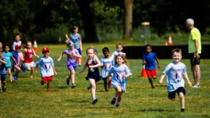 Children running the Kids K Fund Race