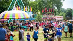 A full crowd attends the carnival at Good Neighbor Day.
